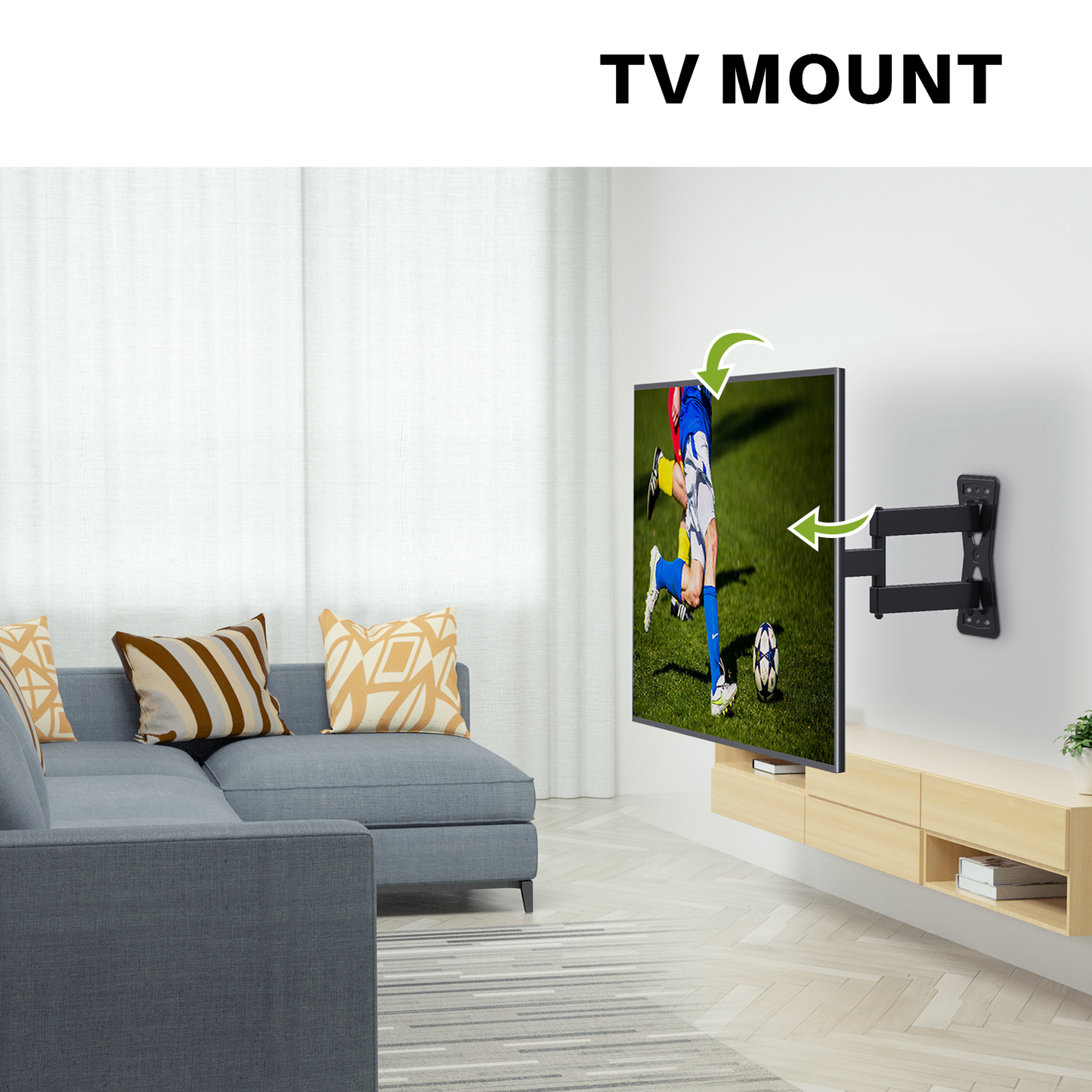 X-Assembly Full Motion TV Mount, Swivel Articulating Tilt TV Wall Mount for 26-55" LED, OLED, 4K TVs, TV Bracket Wall Mount with VESA 400x400mm Up to 60lbs